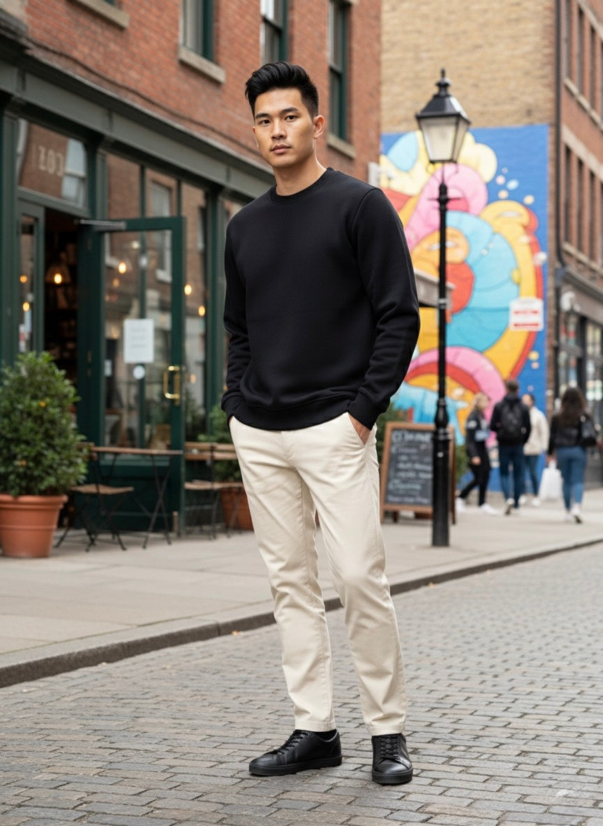 Siyah Pamuk Kumaşlı Sweatshirt