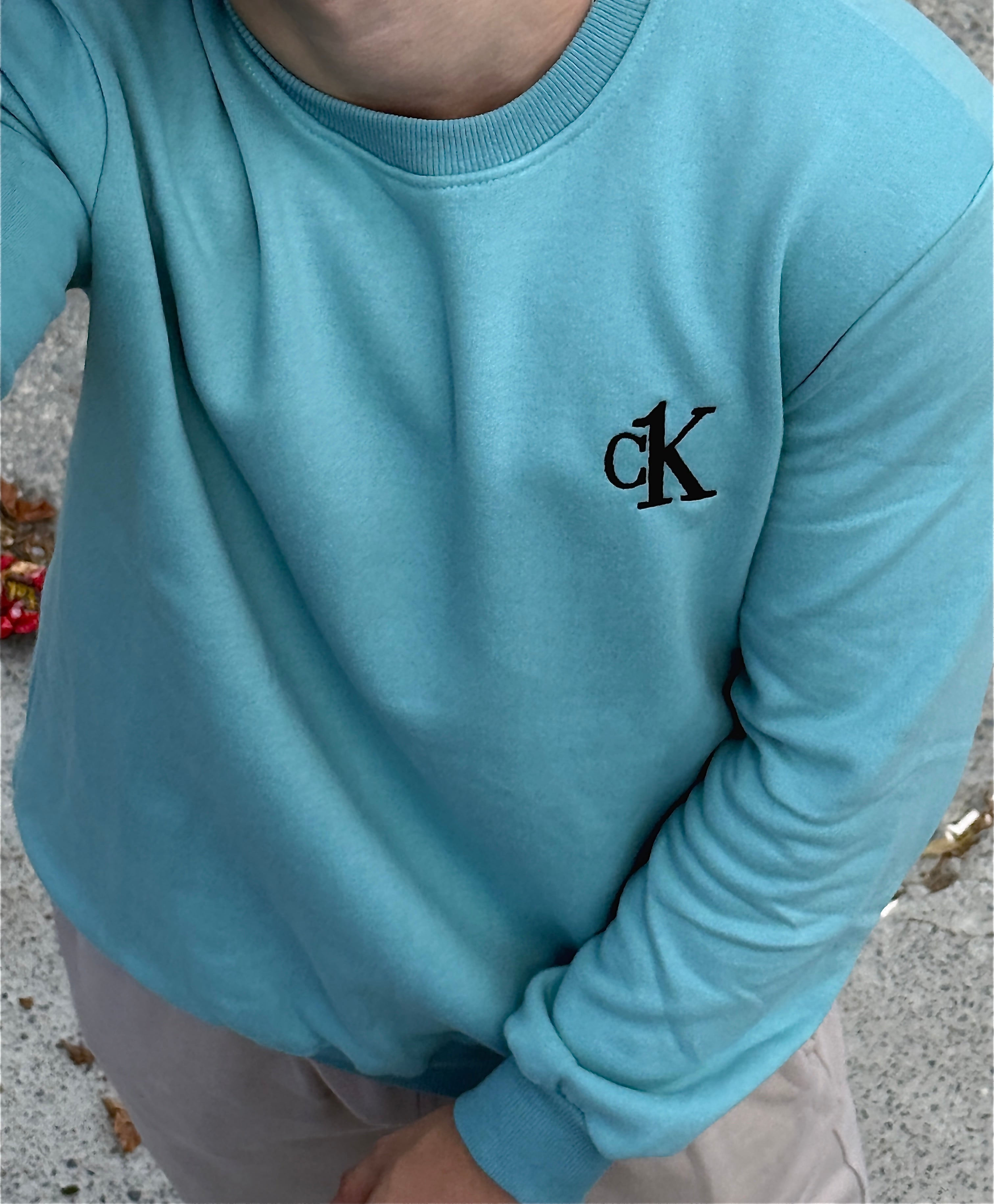 CK PAMUK MAVİ RENKLİ SWEETSHİRT