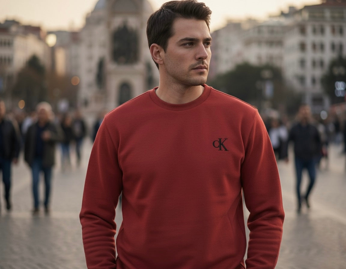 CK PAMUK KIRMIZI SWEETSHİRT