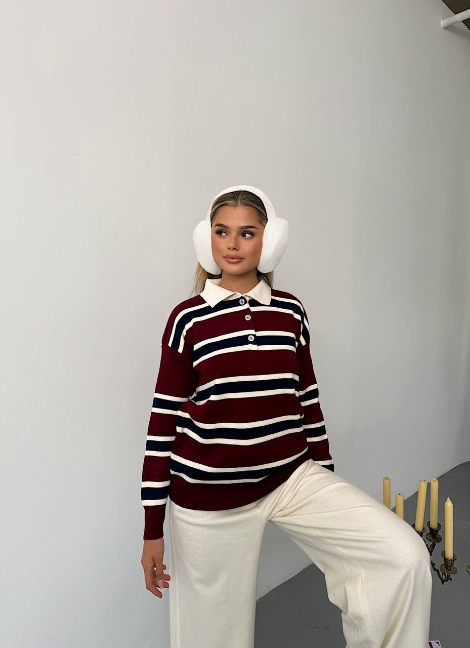 Düğmeli Triko Kadın Kazak