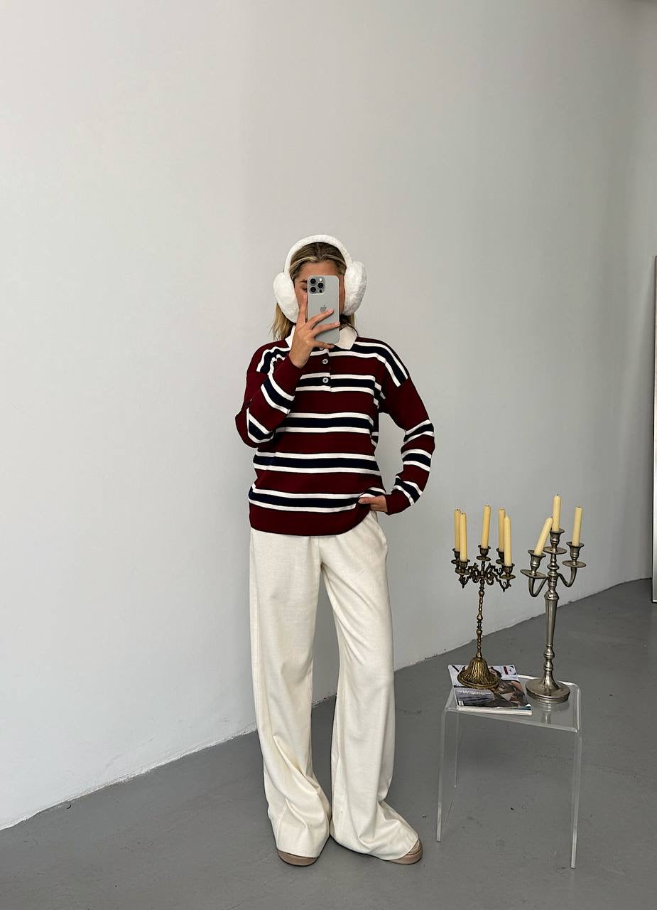 Düğmeli Triko Kadın Kazak