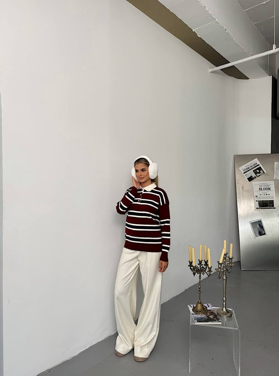 Düğmeli Triko Kadın Kazak